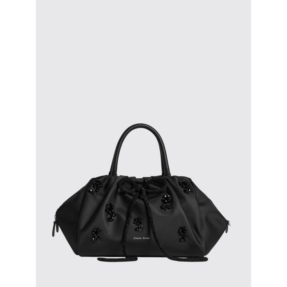 Simone Rocha Women Draped Nylon Bag With Embroidered Crystals Simone Rocha